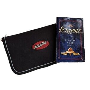Scrabble Travel Zipper Folio & Official Word List Book Set On The Go Games